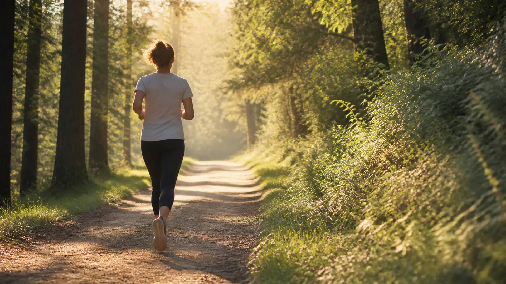 Course chemin foret matin