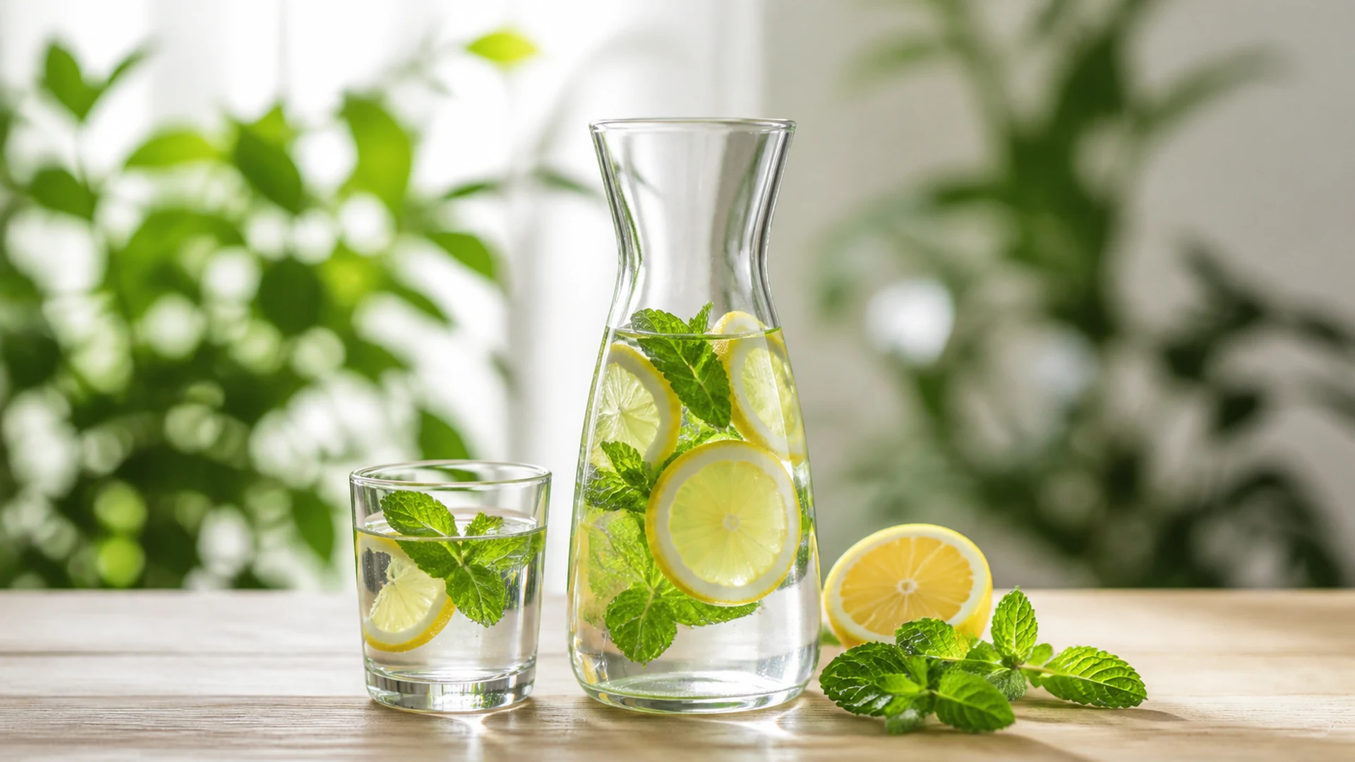 Eau citron menthe carafe