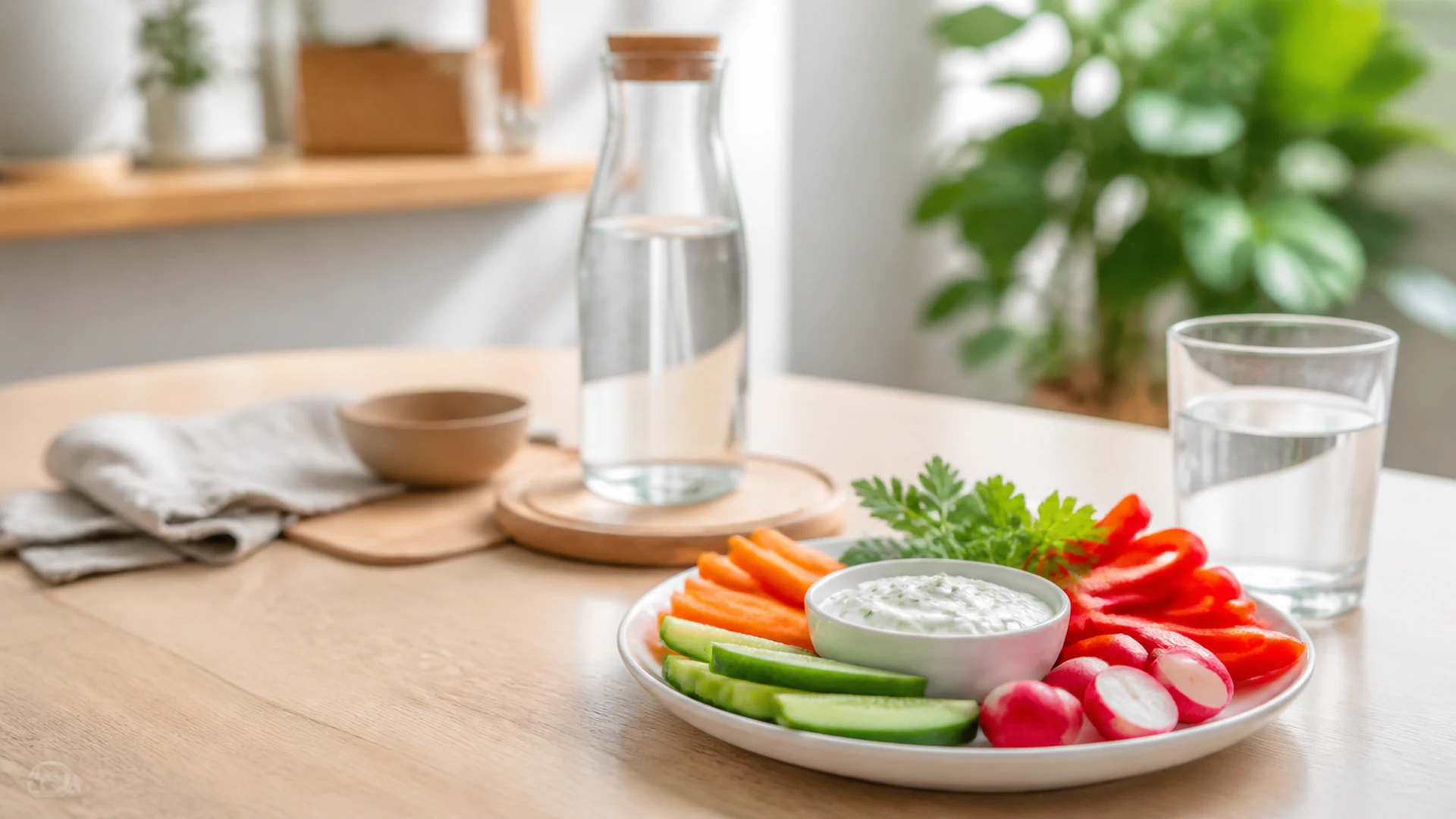 Legumes crus avant repas
