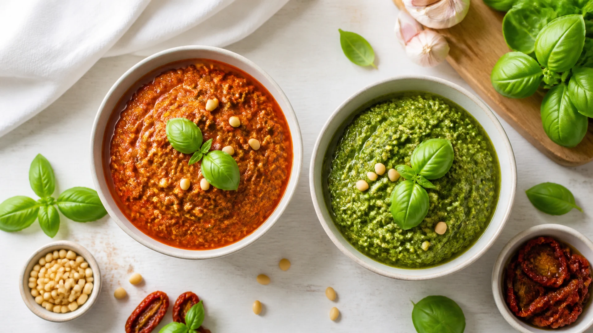 Pesto rosso verde bols